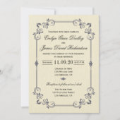 Elegante Vintage Einladung zur Hochzeit (Vorderseite)