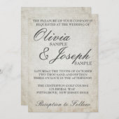 Elegante Vintage Einladung zur Hochzeit (Vorne/Hinten)