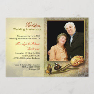 elegante Vintage-Einladungen zur 50. Hochzeitstag- Einladung