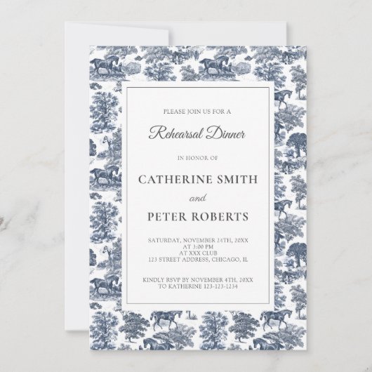 Elegante Vintage Eleganz Einladung (Vorderseite)