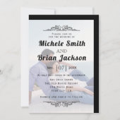 Elegante Vintage Elemente und Hochzeit des Fotos Einladung (Vorderseite)