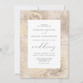 Elegante Vintage Elfenbeinhochzeit Einladung (Vorderseite)