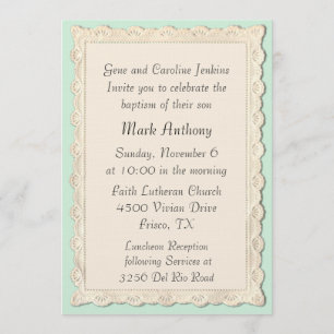 Elegante Vintage Engels-Keuchentaufe-Einladung Einladung