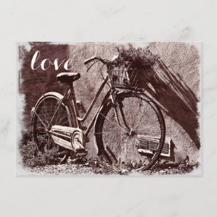 Elegante Vintage Fahrrad-Liebe-Wedding Einladungen