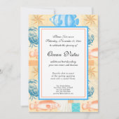 Elegante Vintage Fisch- und Schalentierfische Einladung (Vorderseite)