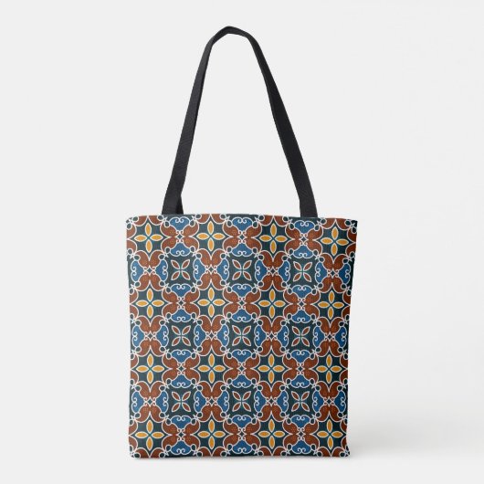 Elegante Vintage Fliesenmuster Tasche (Rückseite)