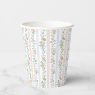 Elegante Vintage Floral Baby Dusche Pappbecher