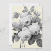 Elegante Vintage, florale monochrome Rose Einladung (Rückseite)