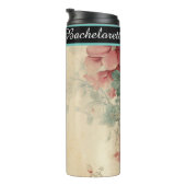 Elegante Vintage, florale Personalisierte Bridesma Thermosbecher (Nach rechts gedreht)