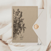 Elegante, Vintage, florale Rustikale Kraft Hochzei Einladung