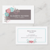 elegante Vintage florale Visitenkarte (Vorne/Hinten)