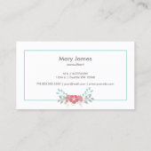 elegante Vintage florale Visitenkarte (Rückseite)