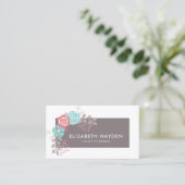 elegante Vintage florale Visitenkarte (Stehend Vorderseite)