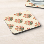 Elegante Vintage, florenrosa Peonies Getränkeuntersetzer (Linke Seite)