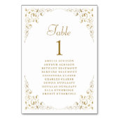 Elegante Vintage Foliage Gold White Wedding Tischnummer (Vorderseite)