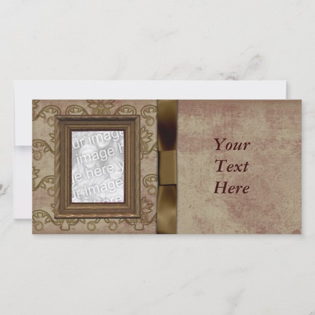 Elegante Vintage Foto-Frame-Karte (Vorderseite)