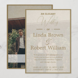 Elegante Vintage-Foto-Hochzeit [Bearbeitbar] Einladung