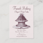 Elegante Vintage Franzosen backen Bäckerei Visitenkarte (Rückseite)