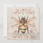 Elegante Vintage französische Bienenkarte (Vorderseite)