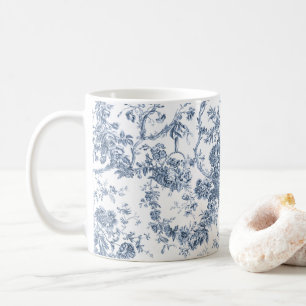 Elegante Vintage-Französische Gravur-Blumen-Toile- Kaffeetasse