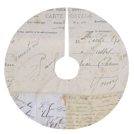 Elegante Vintage französische Polyester Weihnachtsbaumdecke (Vorderseite)