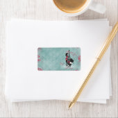 Elegante Vintage französische Poodle Girls Silhoue Adressaufkleber (Insitu)