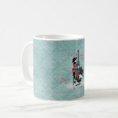 Elegante Vintage französische Poodle Girls Silhoue Kaffeetasse (Vorderseite Links)