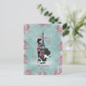 Elegante Vintage französische Postkarte (Stehend Vorderseite)