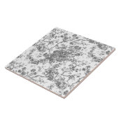 Elegante Vintage französische Stickereitoilette Fliese (Seite)