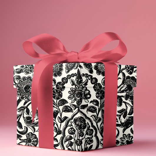 Elegante Vintage französische Stickereitoilette Geschenkpapier