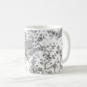 Elegante Vintage französische Stickereitoilette Kaffeetasse (VorderseiteRechts)
