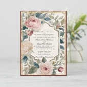 Elegante Vintage Französische Wine Wedding Einladung (Stehend Vorderseite)