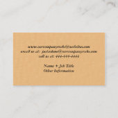 Elegante, Vintage Freunde mit Blumen u. Vögel Visitenkarte (Rückseite)