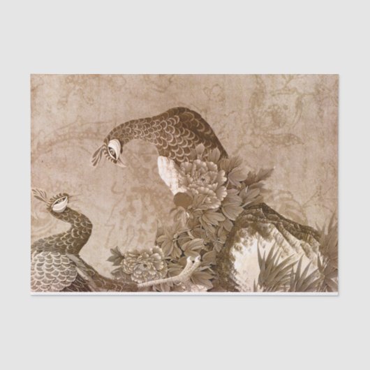 Elegante, Vintage Friedenstruppen Seidenpapier (Vorderseite)