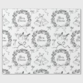 Elegante Vintage Frohe Weihnachtskranztoile Geschenkpapier (Flach)