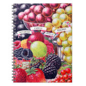 Elegante Vintage Fruchtfamilien Rezepte Notizblock (Vorderseite)