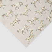 Elegante Vintage Galloping Pferde Beige Toile Seidenpapier (Detail)