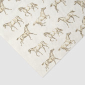 Elegante Vintage Galloping Pferde Beige Toile Seidenpapier (Detail)
