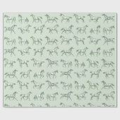 Elegante Vintage Galopp Pferde Wandern Geschenkpapier (Flach)