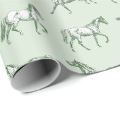Elegante Vintage Galopp Pferde Wandern Geschenkpapier (Rolleneckpunkt)