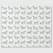 Elegante Vintage Galopp Pferde Wandern Geschenkpapier (Flach)