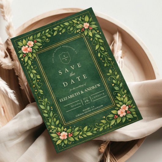 Elegante Vintage-Gartenhochzeit Save The Date