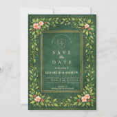 Elegante Vintage-Gartenhochzeit Save The Date (Vorderseite)