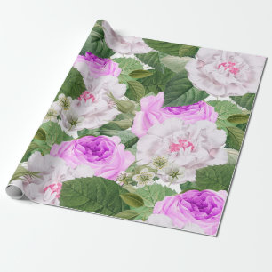 Elegante Vintage-Gartenrosen  Geschenkpapier