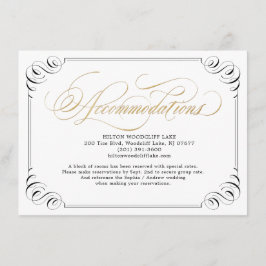 Elegante Vintage geblüht Kalligraphieunterkunft Begleitkarte