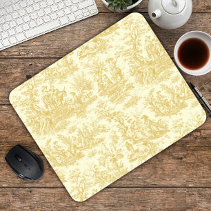 Elegante Vintage Gelbtoile de jouy Mousepad