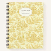 Elegante Vintage Gelbtoile de jouy Notizblock (Vorderseite)