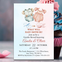 Elegante, Vintage Genderdarstellung Einladung