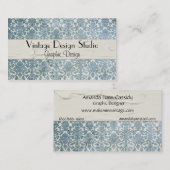 Elegante Vintage, gestörte Aquamarine Visitenkarte (Vorne/Hinten)