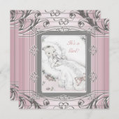 Elegante Vintage Girl Dusche Einladungen (Vorne/Hinten)